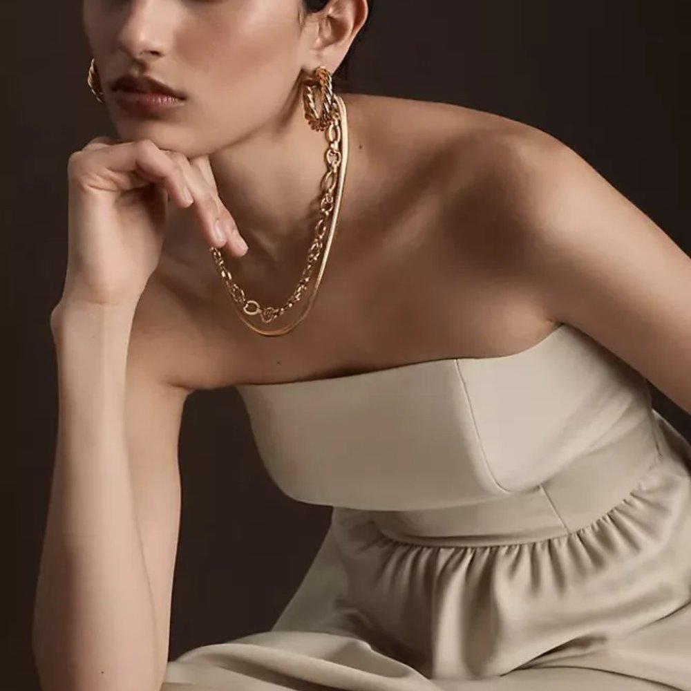 BHLDN ELSIE STRAIGHT-NECK SATIN A-LINE GOWN - Picture 4 of 4